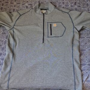 Carhartt Gray Quarter-Zip Pullover with Chest Pocket